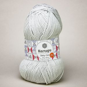 Pletací / háčkovací příze Kartopu BABY ONE K992 světle šedá, jednobarevná, antipillingová, 100g/250m
