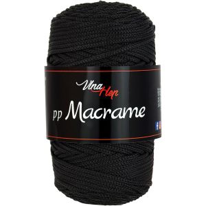 Pletací / háčkovací příze Vlna-Hep PP MACRAME 4001 černá, jednobarevná, 100g/85m