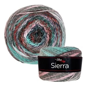 Pletací / háčkovací příze Vlna-Hep SIERRA 7201 zeleno-růžová, melírovaná, efektní 150g/450m