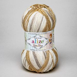 Pletací příze Alize BABY BEST BATIK 7541 béžová, melírovaná, antipillingová, 100g/240m