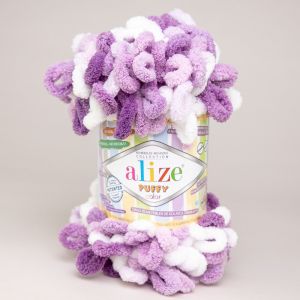 Pletací příze Alize PUFFY COLOR 5923 fialový melír, efektní, 100g/9m