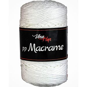 Pletací / háčkovací příze Vlna-Hep PP MACRAME 4002 bílá, jednobarevná, 100g/85m
