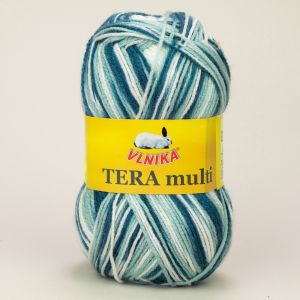 Pletací příze Vlnika TERA MULTI 834 modro-bílá, melírovaná, 100g/300m