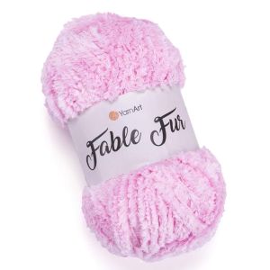 Pletací příze YarnArt FABLE FUR 977 růžová, efektní, 100g/100m