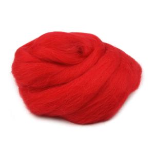 Vlna na plstění / ovčí rouno česané, 730340/10, 20g, červená