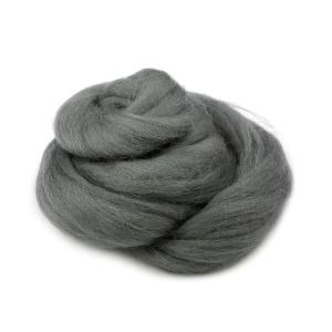 Vlna na plstění / ovčí rouno česané, 730340/23, 20g, středně šedá