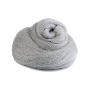 Vlna na plstění / ovčí rouno česané, 730340/37, 20g, světle šedá
