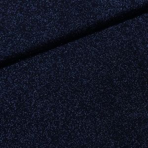 Polyesterový úplet LUREX 1555/03 UNI jednobarevný tmavě modrý se třpytkami, š.150cm (látka v metráži)