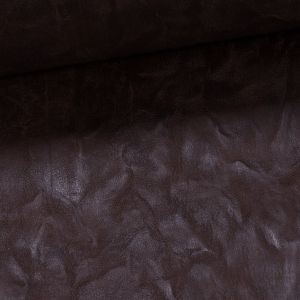 Potahová látka, čalounická koženka s filcem NATURHAVEN 08, extra odolná imitace kůže, tmavě hnědá, pokrčený efekt, š.140cm, 560g/m2 (látka v metráži)