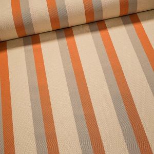 Potahové akrylové plátno (dralon, teflon) na zahradní nábytek, béžový a oranžový pruh béžové, š.140cm (látka v metráži)