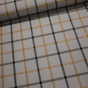 Potahové akrylové plátno (dralon, teflon) na zahradní nábytek, šedé káro, š.140cm (látka v metráži)