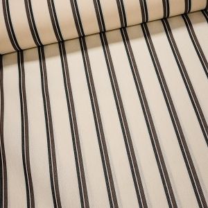 Potahové akrylové plátno (dralon, teflon) na zahradní nábytek, šedo-vínový proužek na smetanové, š.140cm (látka v metráži)