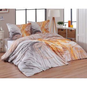 Povlečení Matějovský AMBROSIA, šedo-zlaté šmouhy / vlnky, bavlněný MAKO satén, digitál (více rozměrů)