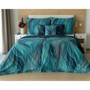 Povlečení Matějovský INFINITUM PETROL, modré vlny (více materiálů, rozměrů)