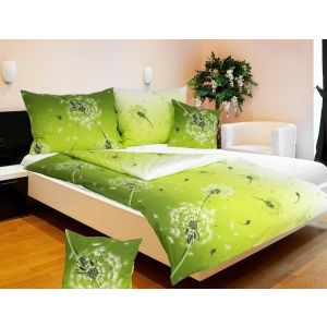 Povlečení KAROLINE 002 zelené pampelišky, krep, 140x200cm + 70x90cm