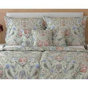 Povlečení Matějovský ALMA, květinový vzor, světle zelené, bavlna hladká, digitál, 140x200cm + 70x90cm