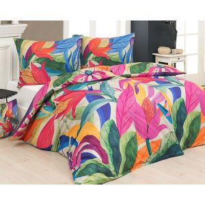 Povlečení Matějovský CARMEN, květinový vzor, růžovo-modro-zelené, bavlna hladká digitál (více rozměrů)