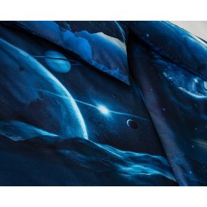 Povlečení Matějovský GALAXIE, planety, modré, bavlna hladká digitál, (více rozměrů)