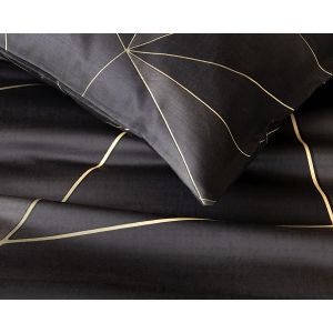 Povlečení Matějovský HILLARY, geometrický vzor, černé (více materiálů, rozměrů)