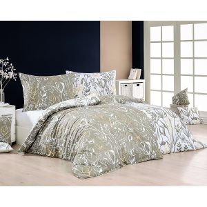 Povlečení Matějovský LARISSA, květinový vzor, šedo-zelené (více materiálů, rozměrů)