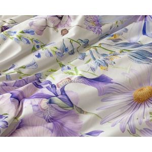 Povlečení Matějovský MIRABEL, fialový květinový vzor, bavlna hladká digitál, (více rozměrů)