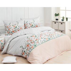 Povlečení Matějovský SALWA, lososové květiny, bavlna hladká (více rozměrů)