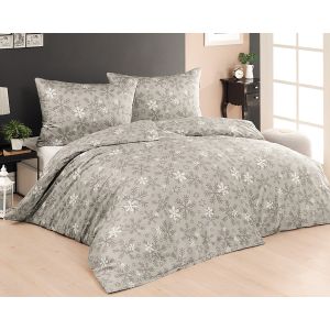 Povlečení Matějovský VLOČKY ŠEDÉ, bílé a šedé sněhové vločky, (více materiálů, rozměrů)