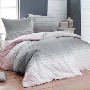 Povlečení Matějovský MELINA PINK, růžovo-šedé pruhy, (více materiálů, rozměrů)