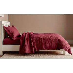 Povlečení Prem MUŠELÍN PREMIUM VÍNOVÉ, jednobarevné, vínové, mušelín, 140x200cm + 70x90cm