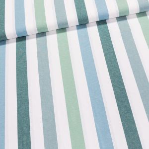 Pravý český bavlněný kanafas NINA P3,5 03609 proužek 3,5cm, zelený, š.140cm (látka v metráži)