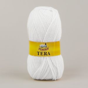 Pletací příze Vlnika TERA 1 bílá, klasická, 100g/310m