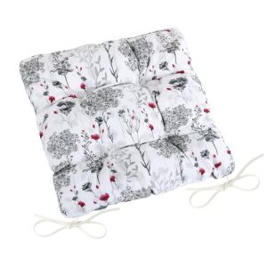 Prošívaný sedák DITA 41/405, ŠEDÉ VĚTVIČKY, čtverec 40x40cm