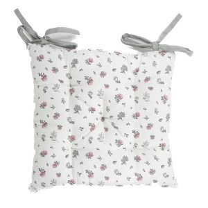 Prošívaný sedák KYTKY QK-127, růžovo-šedá, čtverec 40x40cm