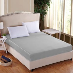 Luxusní napínací mako-jersey prostěradlo s lycrou DELUXE 180x200cm / 30cm elastické, šedé