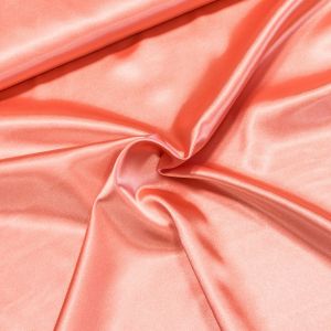 Satén elastický STR SAT 682, jednobarevná lososová, š.150cm (látka v metráži)