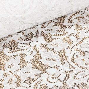 Šatovka / krajka LILI 1 elastická, bílá, š.150cm (látka v metráži)