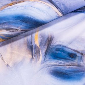 Šatovka / umělé hedvábí DT-24004, modrý mramor, š.150cm (látka v metráži)