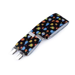 Šle dětské, délka 70cm, šíře 2,5cm, tvar Y, BAREVNÉ BALONKY černé, 650249/18