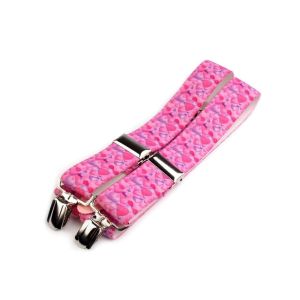 Šle dětské, délka 60cm, šíře 2,5cm, tvar Y, SRDÍČKA růžové, 650256/04