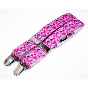 Šle dětské, délka 70cm, šíře 2,5cm, tvar Y, SRDÍČKA růžové, 650249/24