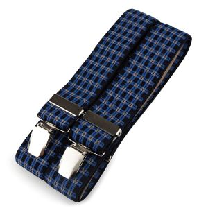 Šle pánské, délka 125cm, šíře 3,5cm, tvar X, modro-černé káro, 650253/40