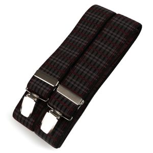 Šle pánské, délka 125cm, šíře 3,5cm, tvar X, černé kárované, 650253/43