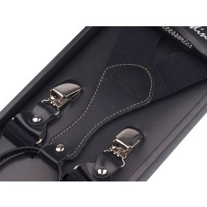 Šle pánské PAOLO UDINI / 01, délka 110cm, šíře 3,5cm, tvar Y, černé čtverce