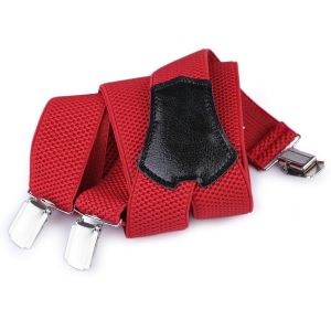 Šle pánské s texturou, délka 120cm, šíře 3,5cm, tvar Y, červené, 650265/01