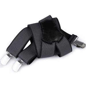 Šle pánské s texturou, délka 120cm, šíře 3,5cm, tvar Y, tmavě šedé, 650265/05