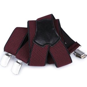 Šle pánské s texturou, délka 120cm, šíře 3,5cm, tvar Y, bordó, 650265/13