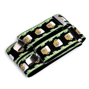 Šle pánské pivní PIVO ZELENÉ, délka 120cm, šíře 4cm, tvar Y, zeleno-černé, 650327/13