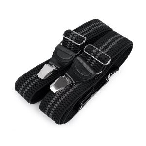 Šle pánské s texturou, hipster styl, PRUHY ČERNÉ, délka 120cm, šíře 4cm, tvar Y, černá, 650366/04