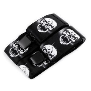 Šle pánské MOTORKÁŘSKÉ - LEBKA ČERNÁ, délka 120cm, šíře 5cm, tvar Y, černé, 650369/03