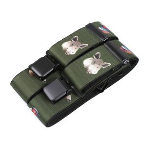 Šle pánské myslivecké ZVĚŘ, délka 120cm, šíře 4cm, tvar Y, zelené, 650370/01